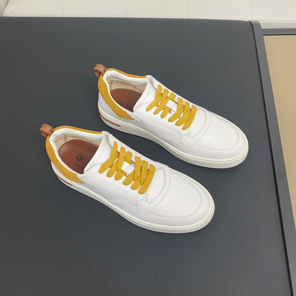LP NEWPORT WALK SNEAKERS IN PELLE DI VITELLO BIANCA E GIALLA
