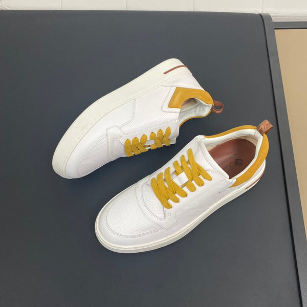 LP NEWPORT WALK SNEAKERS IN PELLE DI VITELLO BIANCA E GIALLA