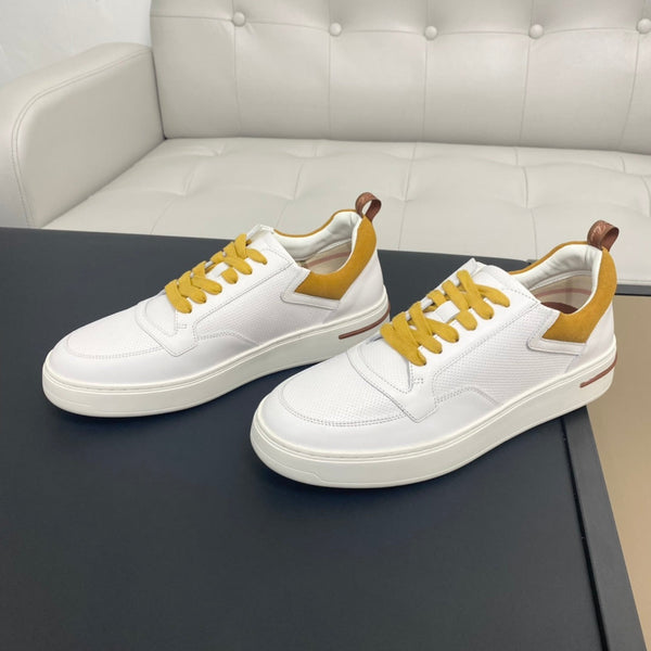 LP NEWPORT WALK SNEAKERS IN PELLE DI VITELLO BIANCA E GIALLA