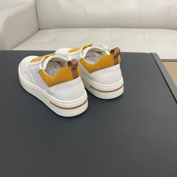 LP NEWPORT WALK SNEAKERS IN PELLE DI VITELLO BIANCA E GIALLA