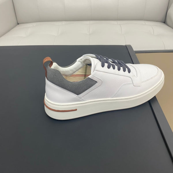 LP NEWPORT WALK SNEAKERS IN PELLE DI VITELLO BIANCA E GRIGIA