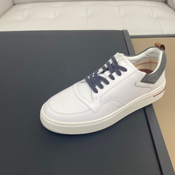 LP NEWPORT WALK SNEAKERS IN PELLE DI VITELLO BIANCA E GRIGIA