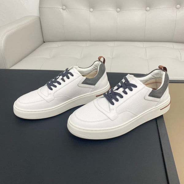 LP NEWPORT WALK SNEAKERS IN PELLE DI VITELLO BIANCA E GRIGIA