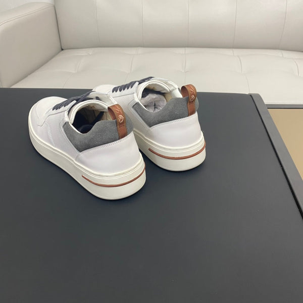 LP NEWPORT WALK SNEAKERS IN PELLE DI VITELLO BIANCA E GRIGIA