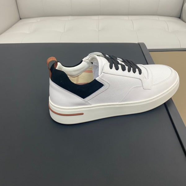 LP NEWPORT WALK SNEAKERS WHITE AND BLACK CALFSKIN