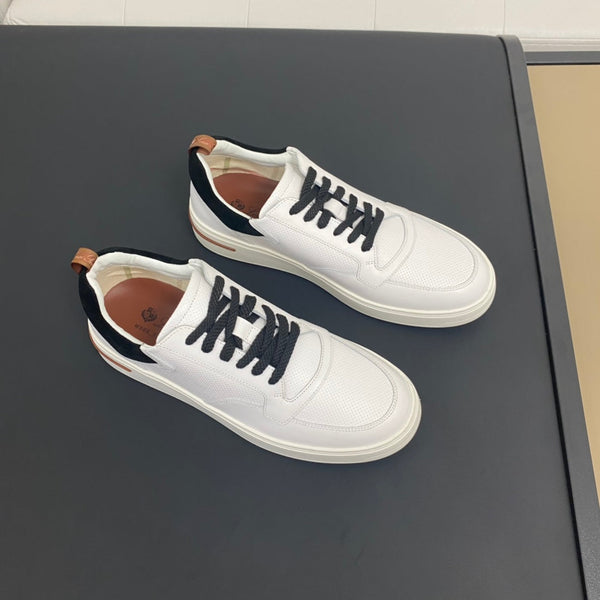 LP NEWPORT WALK SNEAKERS WHITE AND BLACK CALFSKIN