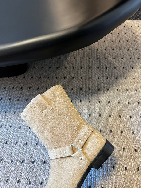 Loewe knight boots beige suede cowhide 478449