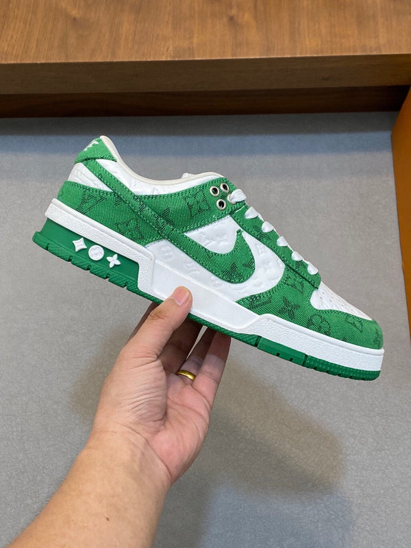 AIR TRAINER IN COOL GREEN MIX WHITE CALFSKIN