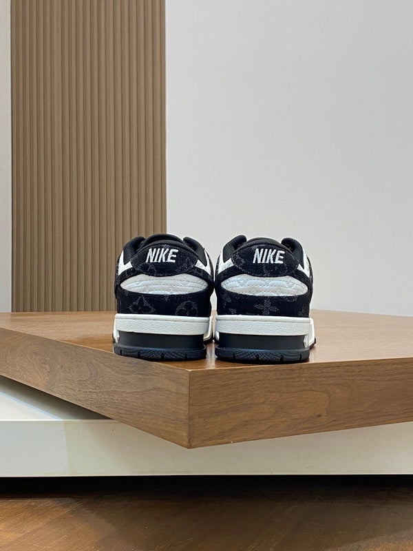 AIR TRAINER IN BLACK MIX WHITE CALFSKIN