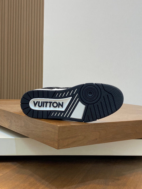 AIR TRAINER IN BLACK MIX WHITE CALFSKIN