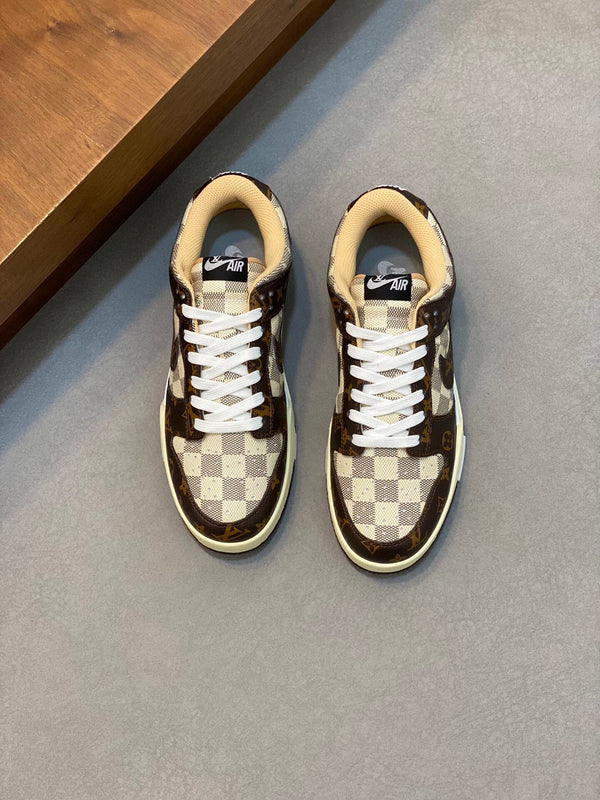 AIR TRAINER IN BROWN DAMIER CALFSKIN