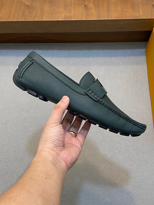 LV LOAFER IN GREEN FOREST WRINKLE CALFSKIN