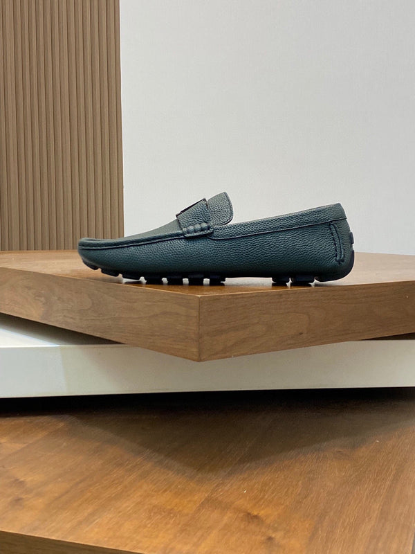 LV LOAFER IN GREEN FOREST WRINKLE CALFSKIN