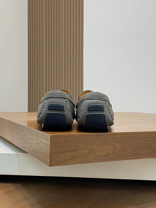 LV LOAFER IN SARDINE GREY WRINKLE CALFSKIN