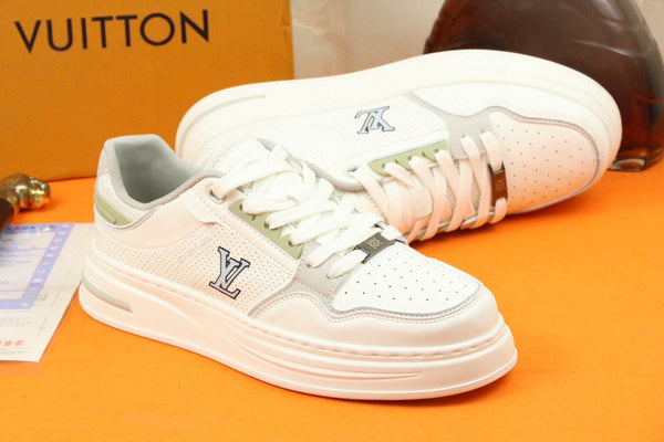 LV TRAINER SNEAKER IN WHITE MESH CALFSKIN