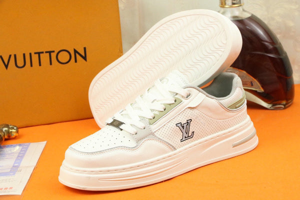 LV TRAINER SNEAKER IN WHITE MESH CALFSKIN