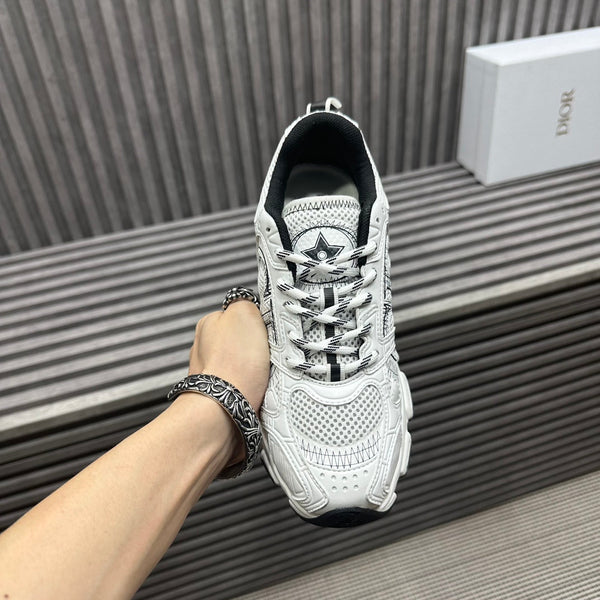 CD CHRONO SNEAKER WHITE AND BLACK CALFSKIN