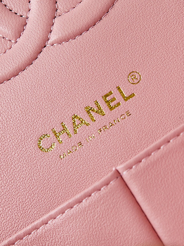 24b medium flap bag 25cm pink lambskin silver purple diamond