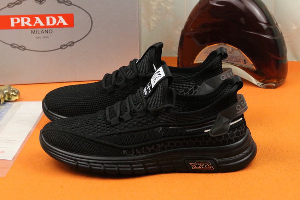 PRA SNEAKER IN BLACK BREATHABLE FLYKNIT STRETCH FABRIC