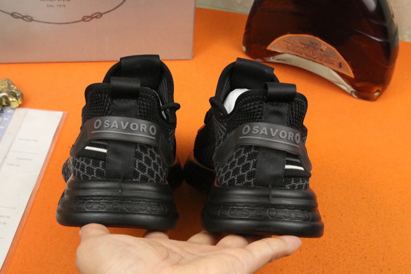 PRA SNEAKER IN BLACK BREATHABLE FLYKNIT STRETCH FABRIC