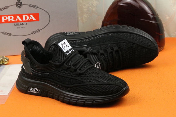 PRA SNEAKER IN BLACK BREATHABLE FLYKNIT STRETCH FABRIC