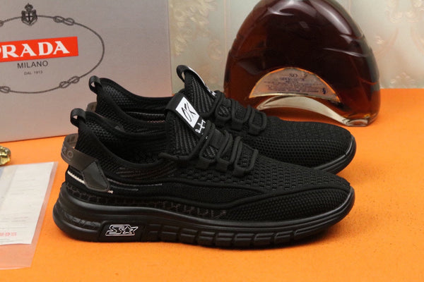 PRA SNEAKER IN BLACK BREATHABLE FLYKNIT STRETCH FABRIC