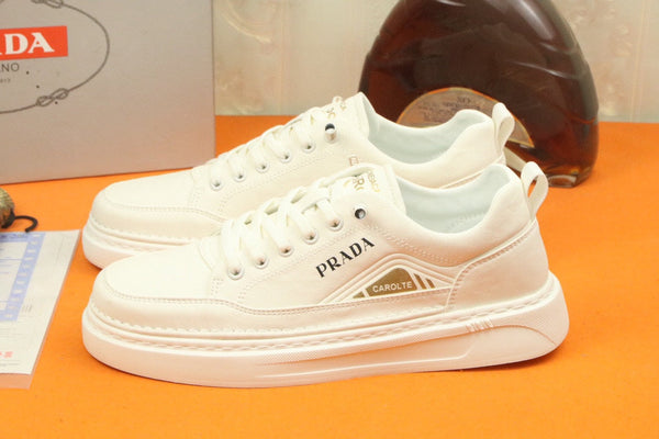 PRA SNEAKER IN WHITE CALFSKIN AND FABRIC