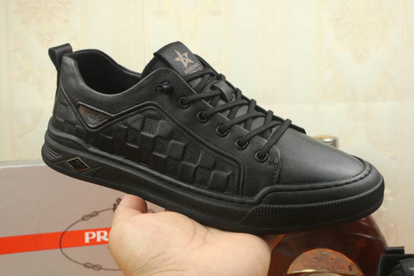 PRA SNEAKER IN BLACK EMBOSSED CALFSKIN