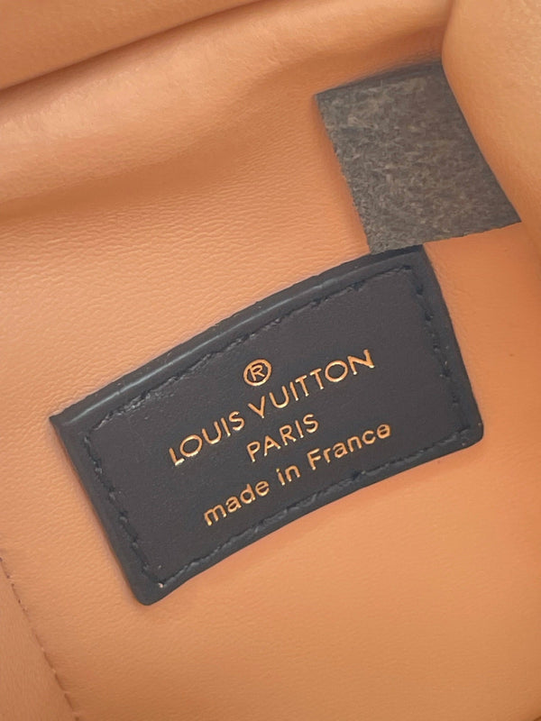 SIDE TRUNK MINI 18 IN BLACK LAMBSKIN WITH CRISS CROSS PATTERN GOLD HARDWARE