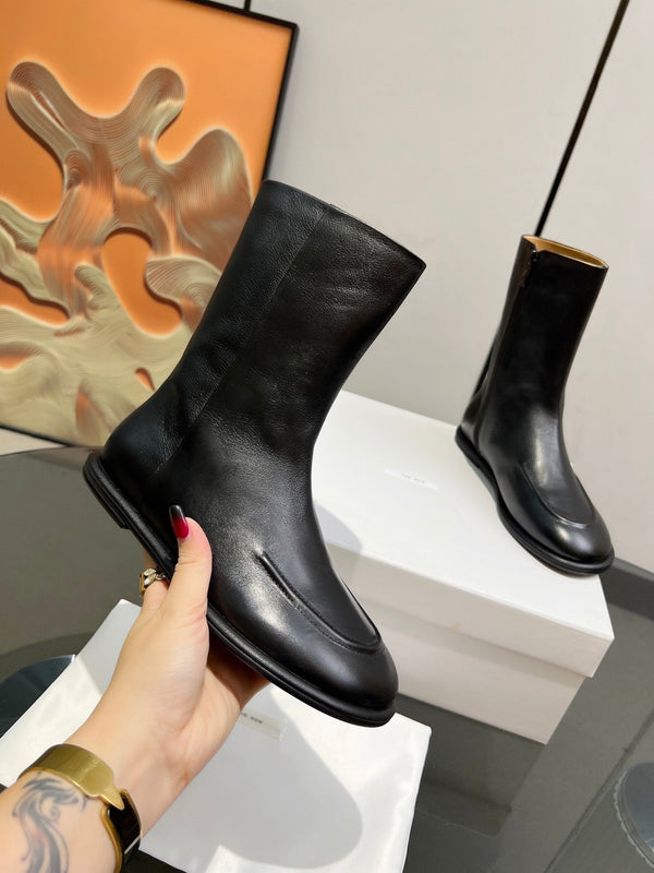 The Row Canal Boots Black Cowhide 455039