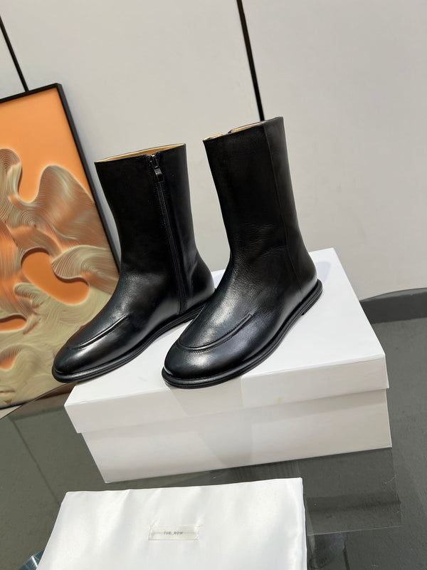 The Row Canal Boots Black Cowhide 455039