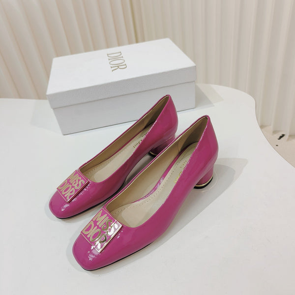Miss Dior Pump 40mm in pelle di vacchetta rosa intenso 111366