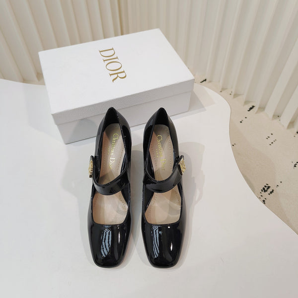 Miss Dior Pump 85mm in pelle di vacchetta nera lucida 111359