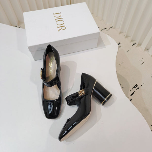 Miss Dior Pump 85mm in pelle di vacchetta nera lucida 111359