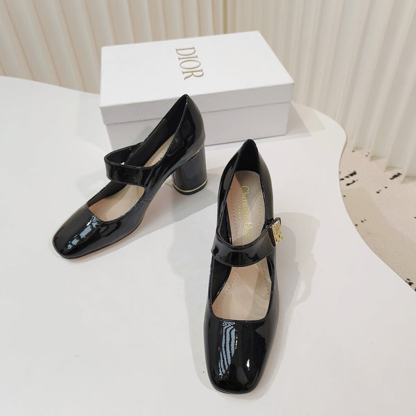 Miss Dior Pump 85mm in pelle di vacchetta nera lucida 111359