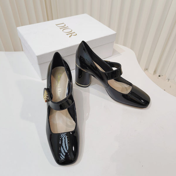 Miss Dior Pump 85mm in pelle di vacchetta nera lucida 111359