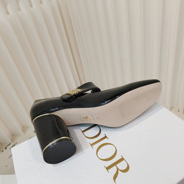 Miss Dior Pump 85mm in pelle di vacchetta nera lucida 111359
