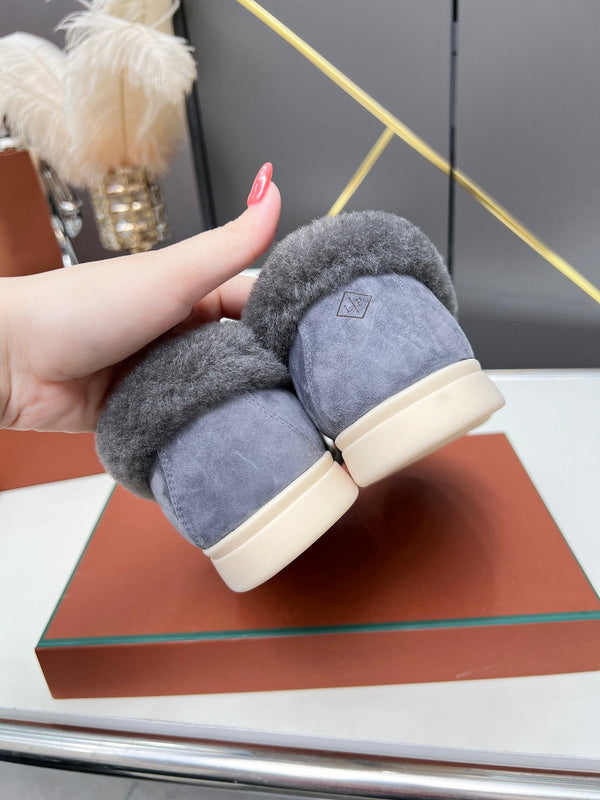 LP Summer Charm Walk Loafer Violet Blue Suede Lamb Fur