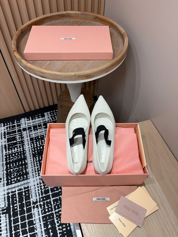 Miu ballerinas White Sheepskin