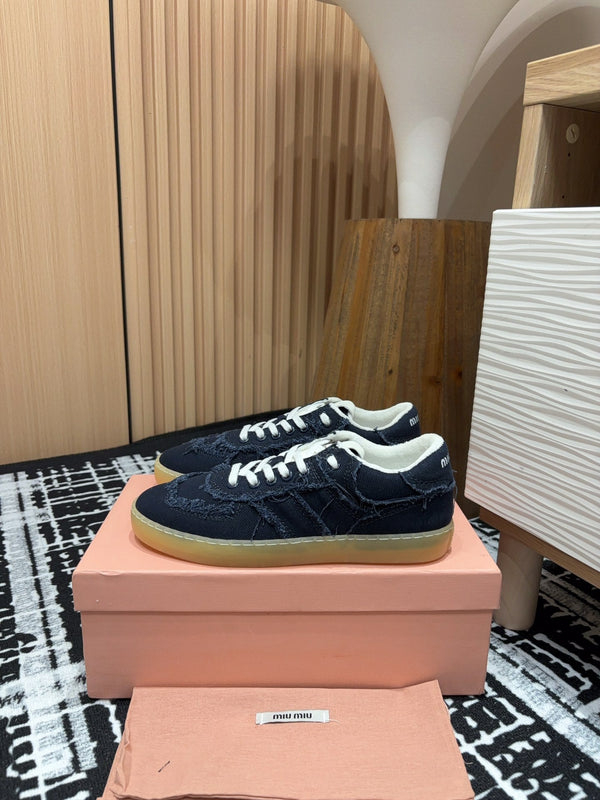 Sneakers Miu in denim in tessuto nero