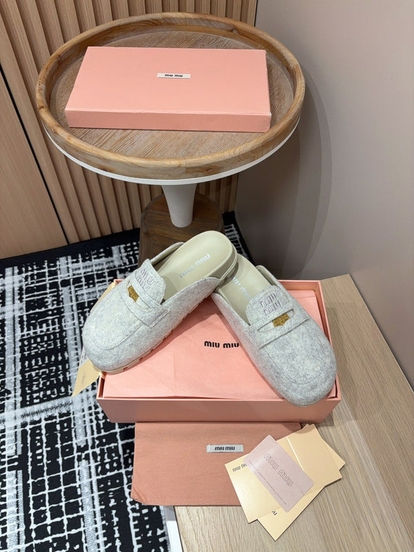 Miu Mule Grey Original Wool