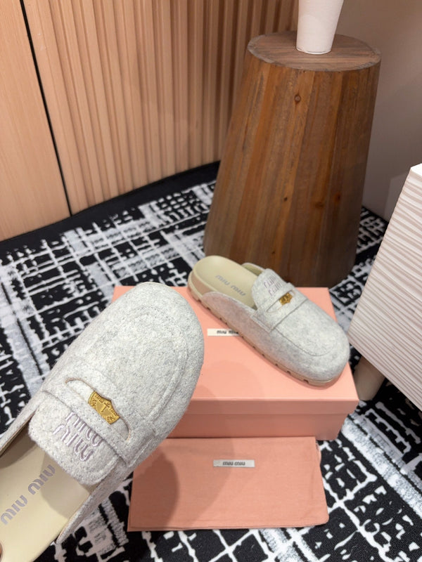 Miu Mule Grey Original Wool