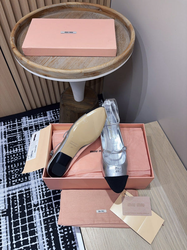 Miu Mary Jane Silver Metallic Lambskin