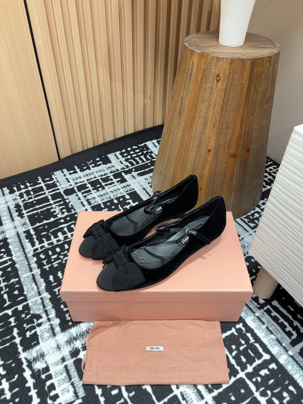 Miu Ballet Flat Black Velvet