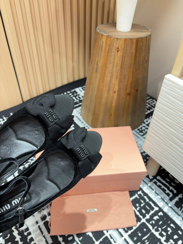 Miu Ballet Flat Black Velvet