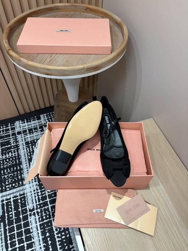 Miu Ballet Flat Black Velvet