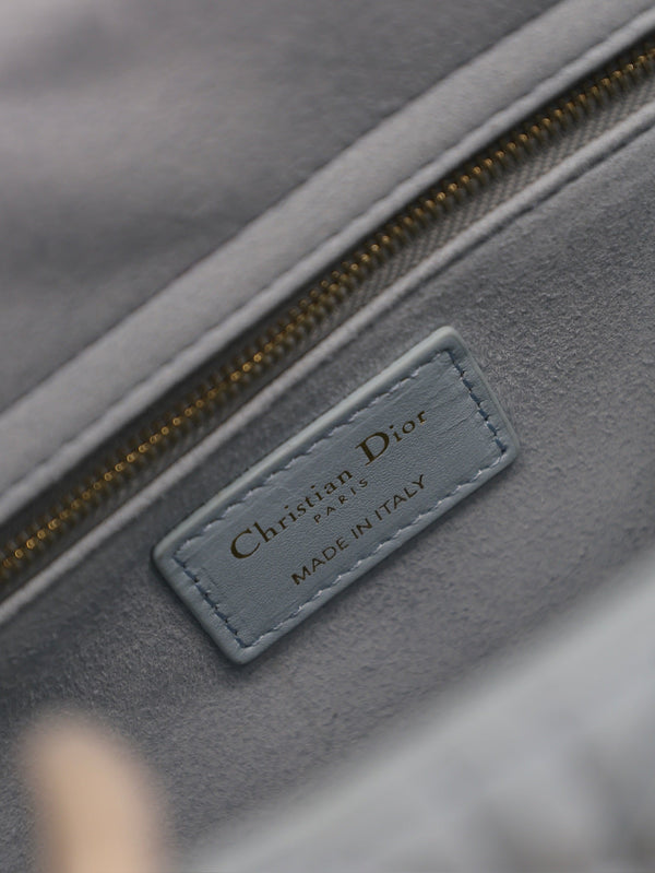 Borsa da donna 20 cm Celeste Blu Verde Pallido Pelle di Agnello