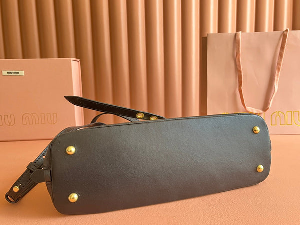 Briarwood Aventure Nappa Leather Top-handle Bag 33cm Black 231059