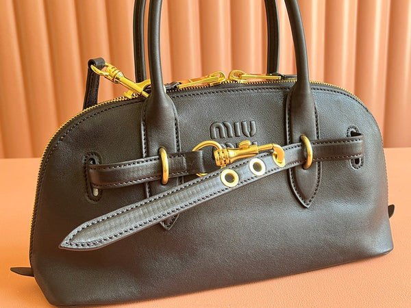 Briarwood Aventure Nappa Leather Top-handle Bag 33cm Black 231059