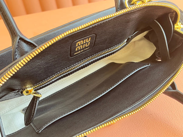 Briarwood Aventure Nappa Leather Top-handle Bag 33cm Black 231059